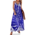 thumbnail image 1 of Nuevo vestido sin mangas con hojas tropicales abstractas en azul, vestido de fiesta para mujer, elegante vestido de verano de lujo para mujer, vestidos para mujer, 1 of 7