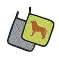 thumbnail image 2 of Leonberger Checkerboard Green Pair of Pot Holders, 2 of 3