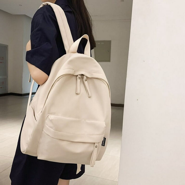 College Style Solid Color Women Backpack For Travel