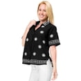 thumbnail image 3 of HAPPY BAY Women's Casual Hawaiian Blouse Shirt Solid Blouses Short Sleeve Dress Tops Tee Button Down Shirts for Women XL plus-size Squid Ink, Floral, 3 of 3