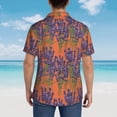 thumbnail image 4 of Fuzoiu Lavender Flowers Print Hawaiian Shirt for Men, Summer Beach Casual Short Sleeve Button Down Shirts, Men’s Beach Summer Shirts with Pocket,X-Large, 4 of 7