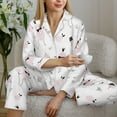 thumbnail image 6 of Pofeuu Cute Poodle Dog Print Womens Pajamas Set Long Sleeve Sleepwear Button Down Nightwear Soft Pj Lounge Sets Button Down Pajamas Women-Large, 6 of 7