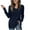 Navy, variant on Kaemgyyd Womens Fall Tops Fashion Soft V Neck Long Sleeve Shirts Textured Casual Cozy Solid Color Pullover