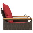 thumbnail image 3 of vidaXL Swing Bench with Cushions Brown 63x62x40 cm Poly Rattan, 3 of 5
