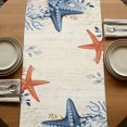 thumbnail image 5 of Table Runners 72 Inches Long Dress Scarves, Orange Blue Starfish Coastal Farmhouse Kitchen/Dining Table Runner, Coffee Tablerunners, Summer Beach Eucalyptus Rustic 14x72 Inch, 5 of 9
