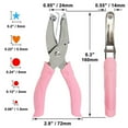 thumbnail image 2 of 5 Pieces Metal Handheld Paper Punch Single-Hole Tag Punch Set with Plastic Handle for Heart Circle Star Holes for DIY Craft Tags, 2 of 5