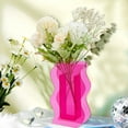 thumbnail image 5 of 1pc Wavy Acrylic Vases Display Decoration Flower Holder Wave Fuchsia 39x118x190mm Inner Diameter: 34x45.5mm, 5 of 7