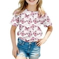 thumbnail image 4 of Razzly Little Girls Kids Toddler T-Shirt, Butterfly Summer Graphic T Shirt for Teen Youth Short Sleeve T-Shirt Cotton T Shirts Basics T Shirts Kids Summer Shirt(Pink 4-5 Years), 4 of 4