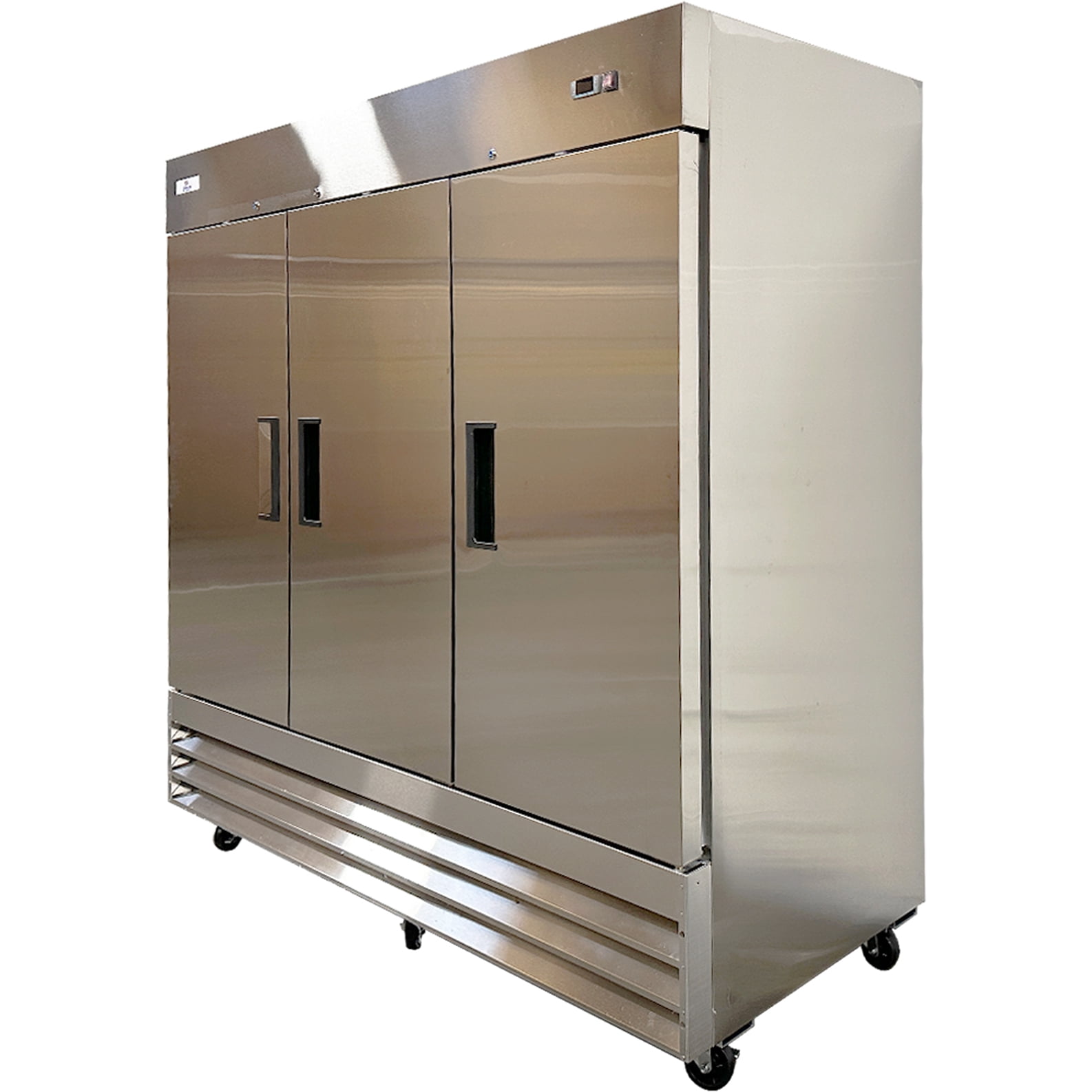 80.5” NSF Stainless Steel 3-Door Reach-In Commercial Freezer | 72 Cu. Ft | Bottom-Mount Compressor | R290 Eco Refrigerant | ETL & NSF Certified