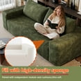 thumbnail image 6 of 63" Boneless Couch Loveseat Sofa, Comfy Deep Seat Cloud Couch, Memory Foam, No Assembly Required Floor Sofa for Living Room, Bedroom, Apartment, Small Spaces, Corduroy,Green, 6 of 6