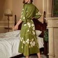 thumbnail image 4 of New Fjofpr Bamboo Nightgowns for Women Women's Casual Homewear Long V-Neck Robes Nightwear Pajamas Green Free Size, 4 of 9