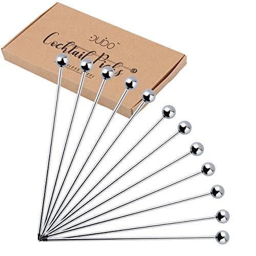 Cocktail Picks Stainless Steel Toothpicks 8 inch 12 Pack Martini