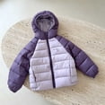 thumbnail image 5 of Bovxnpu Girls Down Jackets Kids Padded Jacket Long Sleeve Hooded Zip Pocket Warm Coat Outfits, 5 of 6