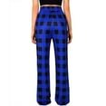 thumbnail image 2 of cfhntfmh Pajama Pants for Women Loose Elastic Waist Plaid Print Pants Wide Leg Sleepwear Lounge Pants with Pocket, 2 of 6