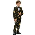 thumbnail image 2 of Xoenoiee Golden Heart Love Arrow Print Suit for Boys Formal Wedding Dress Kids Boy Suits Valentine's Day Birthday Party Homecoming Outfit Jacket and Pants Set, 9-10 Years, 2 of 7