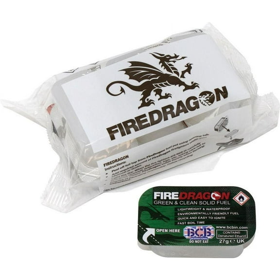 Bushcraft BUS336A FireDragon Solid Waterproof Fuel 6Pk Cubes 8 Minute Burn Time