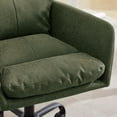 thumbnail image 3 of YWEN Adjustable Home Office Desk Chair with Comfy Square Mid-Back, Faux Leather 360 Swivel Upholstered Task Armchair with Wheels for Vanity Bedroom/Living Room,Green, 3 of 16