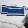 thumbnail image 4 of Blue Striped Pillow Covers 16"x24", Farmhouse Blue White Stripes Soft Brushed Microfiber Breathable Throw Pillow Covers, Decorative Pillowcase with Zipper for Couch Sofa Bedroom Living Room, 4 of 9