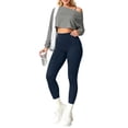 thumbnail image 2 of Xdegoge 3 Piece Sets for Women Long Sleeve Off Shoulder Top ,Sports Bra and High Waisted Tummy Control Leggings Outfits Athletic Yoga Gym Tracksuits, 2 of 7