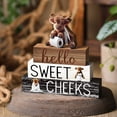 thumbnail image 4 of Set decorativo de baño de madera con vaca Highland Cinnvoice, 4 piezas, 4 of 6