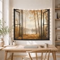 thumbnail image 5 of Birch Forest Lake Through Black Window, Peaceful Rustic Style for Nature Lovers, Autumn Wall Decor Housewarming Gift, Tapestry Wall Hanging for Bedroom and Living Room, 5 of 7