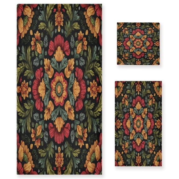 Three-Piece Towel Set Face Towel Towel Set Hand Towel Bath Towel Cotton Bath Towels Bath Towel Sets Hand Bath Towels Beautiful Pattern