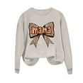 thumbnail image 3 of Xuyuer Women's Printed Long Sleeve Round Neck Casual Hoodless Sweatshirt, Comfortable Pullover Top for Mother's Day Gifts, Family Events and Relaxed Everyday Wear, 3 of 5