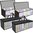 thumbnail image 1 of 4Pcs Hat Organizer for Baseball Caps Non Woven Hat Storage Box 19.7×7.9×8.3 Inch Hat Storage Bag with Handle Clear Window Holds 40 Hats Organizer Case Hat Storage Organizer for Home, 1 of 10