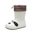 thumbnail image 7 of Women's Waterproof Mid-Calf Rain Boots Slip-On Winter Welly Shoes White 5.5-6, 7 of 7