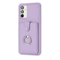 thumbnail image 6 of PU Leather Wallet Phone Case Compatible with Samsung Galaxy A13 4G,with Credit Card Holder 360° Rotating Ring Kickstand Shockproof Protective Rugged Phone Cover Snap Button Closure,Purple, 6 of 12
