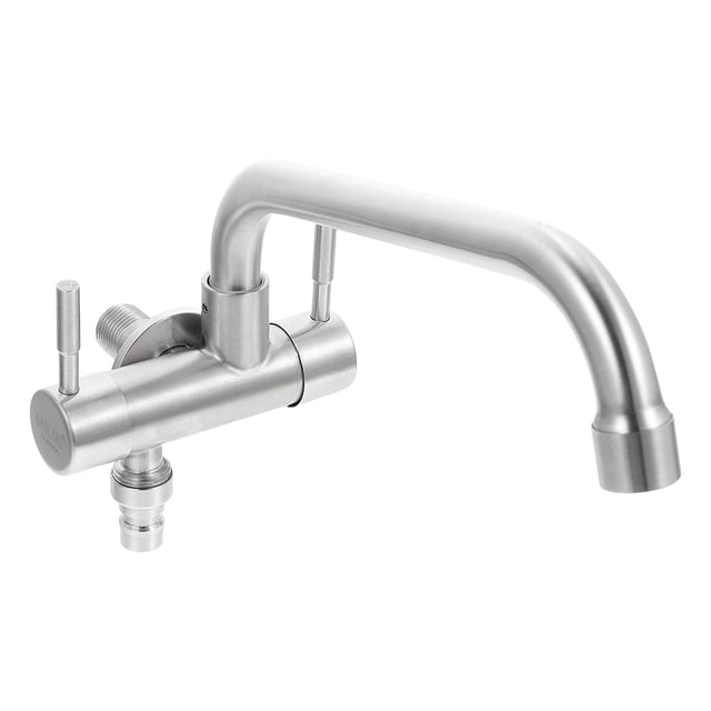 RUNROTOO 1 Set Wall Mount Faucet Water Tap with In-wall Installation in Silver