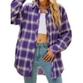 thumbnail image 2 of Fantaslook Plaid Flannel Shirts for Women Oversized Long Sleeve Button Down Shirts Blouses Tops, 2 of 9