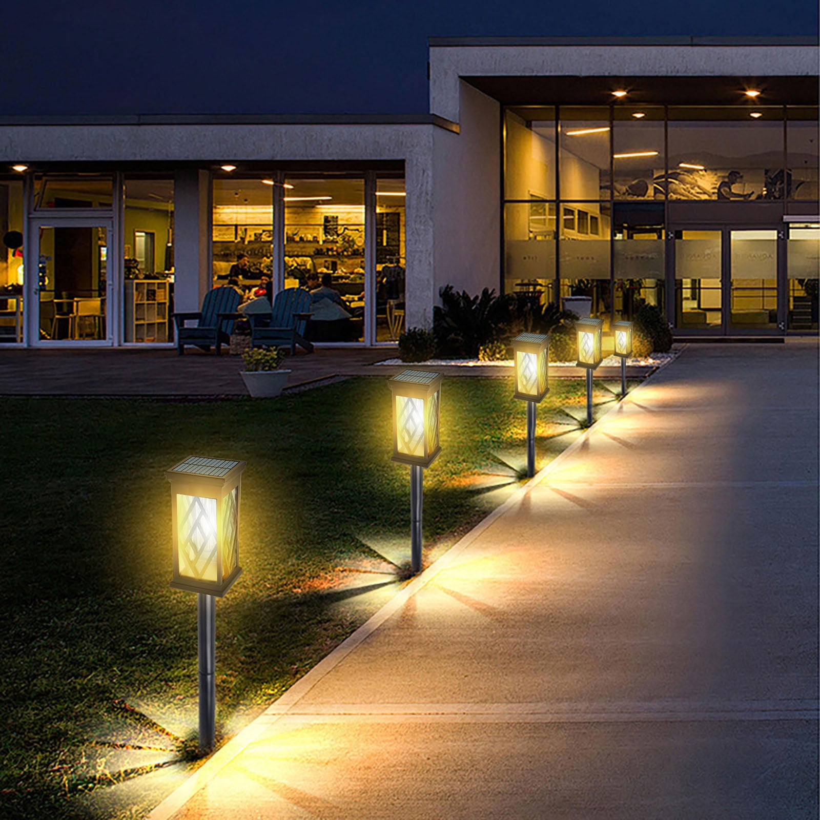 Outdoor Solar Lights,Solar Garden Lights,Waterproof Warm White LED Solar Landscapes Stake Lights Garden Decor for Yard Patio Driveway Walkway Path Lighting