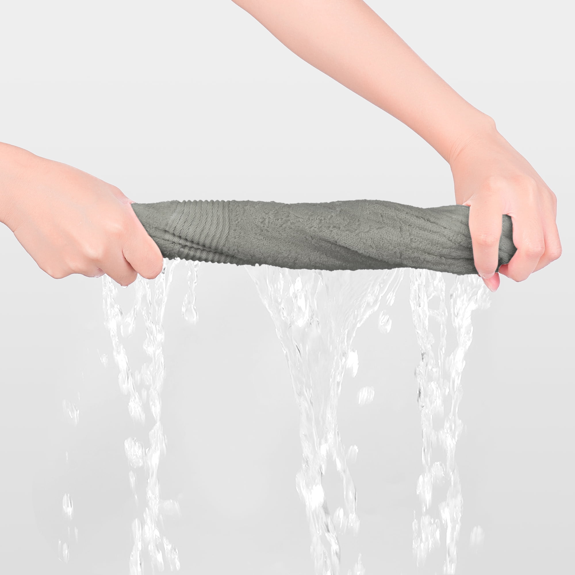 Unique Bargains Cotton Wash Cloths for Face Striped Face Cloths Highly Absorbent Towels Brown 4