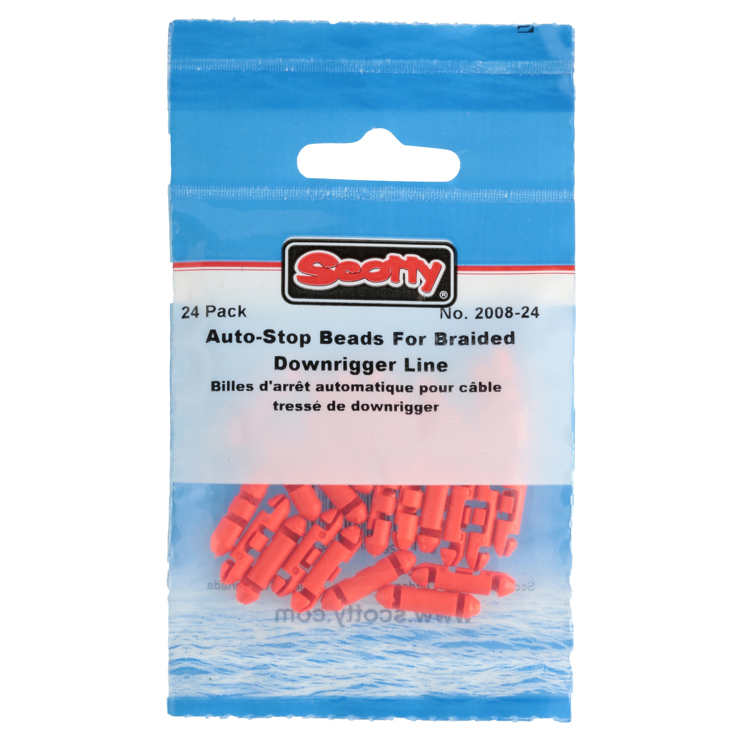 Pack of 6 Scotty Auto Stop Beads for Braided Line Red 