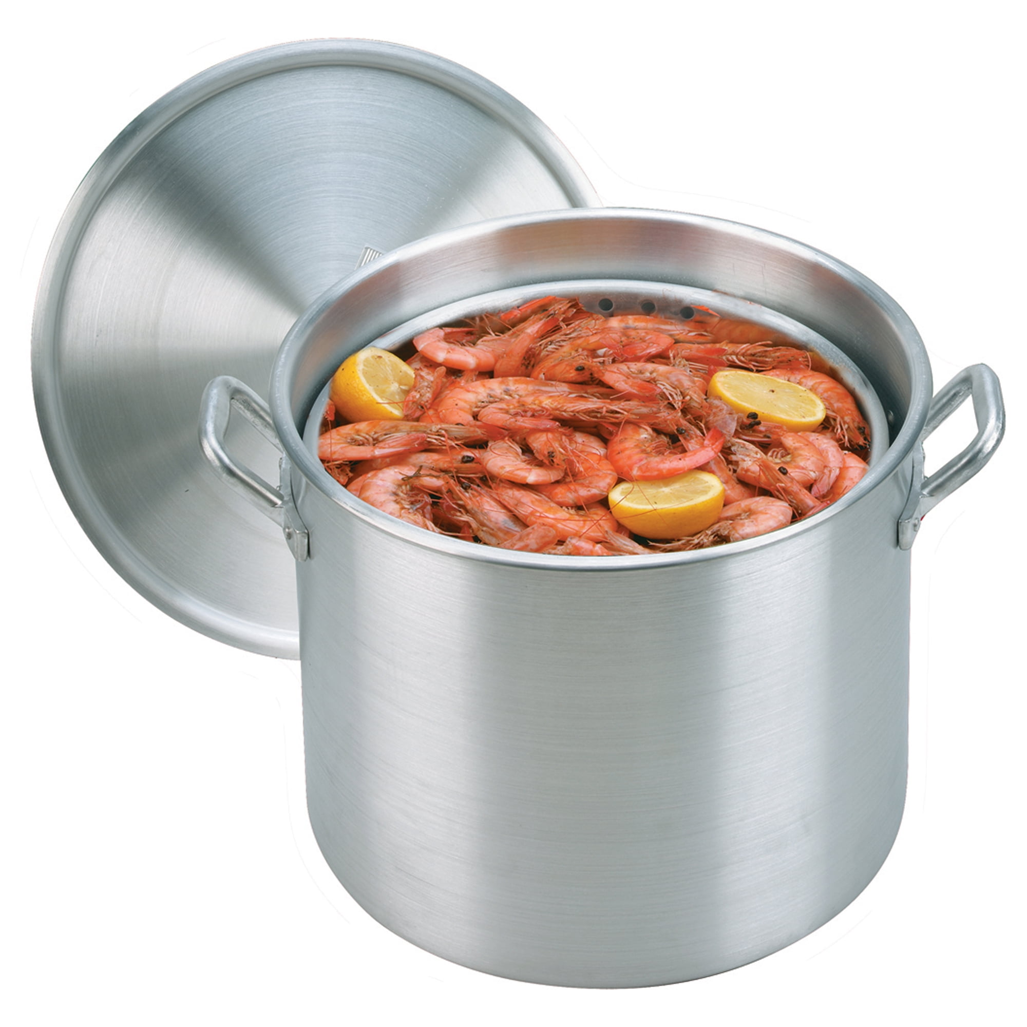 Stainless Steel Stockpot Boil Steam Basket Crawfish Crab Lobster Stew 60 Quart 