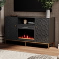 thumbnail image 2 of Boyel Living Fireplace TV Stand with 23" Fireplace, Entertainment Center and Storage, 70" Modern Media TV Console High Gloss Storage Cabinet for Living Room (Black), 2 of 6