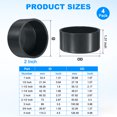 thumbnail image 3 of Uxcell 4-Pack 2 Inch PVC Pipe End Cap Fitting, Adaptador de Tapón de Tubería SCH40 para Fontanería/DIY/Jardín, Conector de Tapa [Gris], 3 of 6
