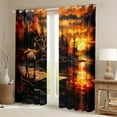 thumbnail image 2 of Castle Fairy Animal Deer Black Out Curtains for Boys Men Teens,Lodge Cabin Curtains Pack Of 2 (42X63 Each),Jungle Wildlife Bedroom Curtains,Breathable Home Decor, 2 of 6