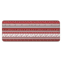 Red Christmas Folk Pattern Kitchen Rug Mat,Kitchen Runner Rugs Non Skid Washable,Decorative Kitchen Floor Mats for Kitchen,Sink,Laundry,17"x47.2"