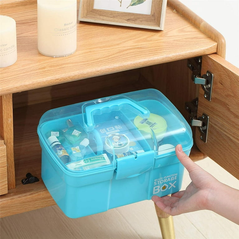 11'' Clear Plastic Craft Storage Box, Sewing Box Organizer 3-Layers with  Removable Tray, Art Storage Box with Handle - AliExpress
