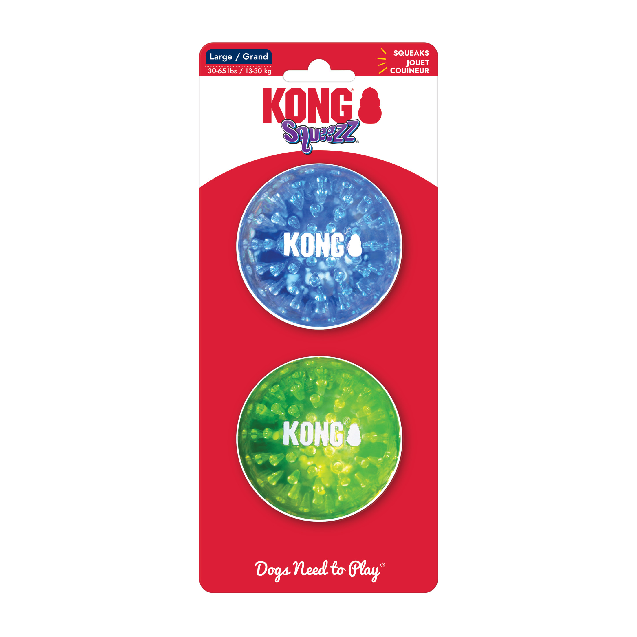 KONG® Squeezz® Geodz Balls Fetch Dog Toys, Large, 2 Count