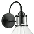 thumbnail image 2 of Globe Electric Torrent 1-Light Black Outdoor Wall Sconce with Seeded Glass Shade and Bulb Included, 44661, 2 of 7