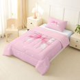 thumbnail image 2 of Erosebridal Teens Cute Watercolor Bow Twin Comforter Sets 3-Piece,Girls Kids Cartoon Stars Print Bow Knot Bedding Set,Pink Reversible,Breathable Home Decor, 2 of 6