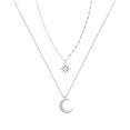 thumbnail image 1 of Qarigey Collar minimalista de plata con dije de luna y estrella de doble capa, pieza llamativa delicada y de moda Ropa, zapatos y accesorios Miscelánea, 1 of 6