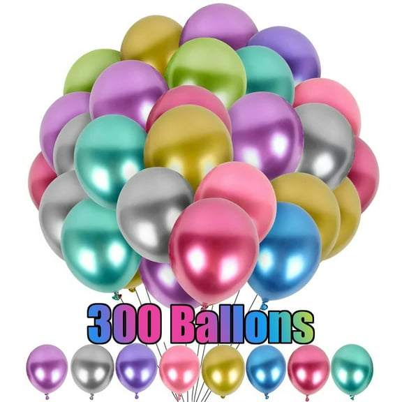 SZROBOY 300 Pcs Party Decorations Balloons Birthday Latex Balloons Assorted Colors,12 Inch Metallic Assorted Balloons For Wedding Engagement Anniversary Christmas Graduation Decorations