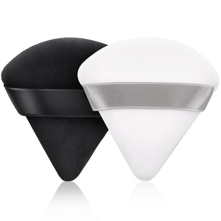 2 PCS Powder Puff Triangle Makeup Puffs for Loose Setting Powder Face Body  Foundation Blender Velour Setting Powder Puff  Super Soft Eye Makeup Wedges Beauty Tools