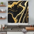 thumbnail image 5 of Black Gold Marble Sheer Curtains 84 Inches Long, Modern Geometric Textured Light Filering Curtains, Breathable Simi Curtain Privacy Drapes for Living Room Bedroom Lightweight Window Treatment, 5 of 9