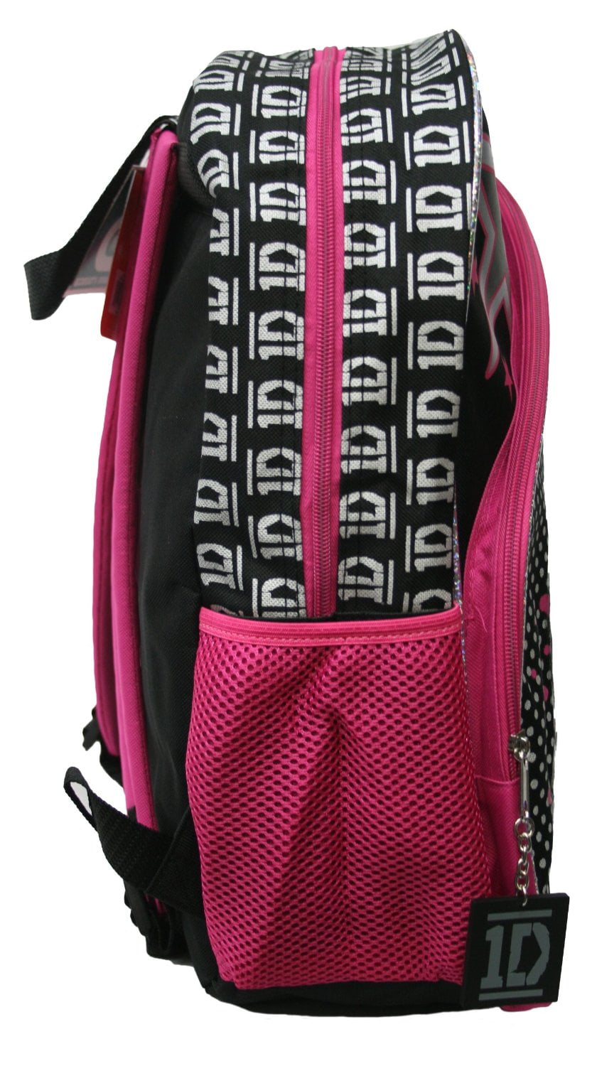 Backpack - - 1D Pink/Purple/Black Large School Bag New 026334
