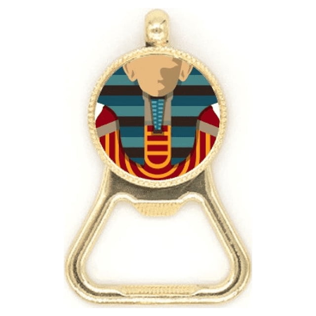 Egypt Red Yellow Blue Pharaoh Beer Bottle Cap Opener Stainless Steel Key Chain